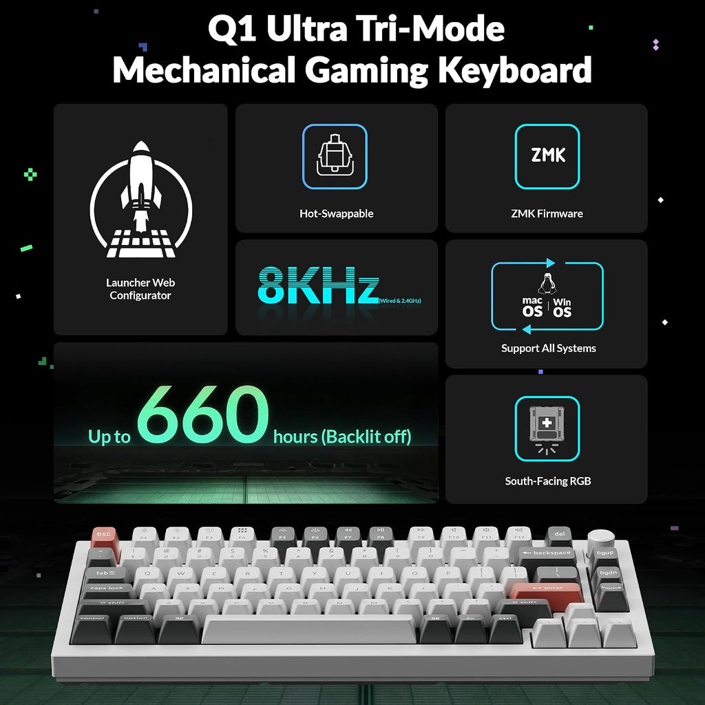 Keychron Q1 Ultra 8K 75% Wireless Custom Mechanical Keyboard