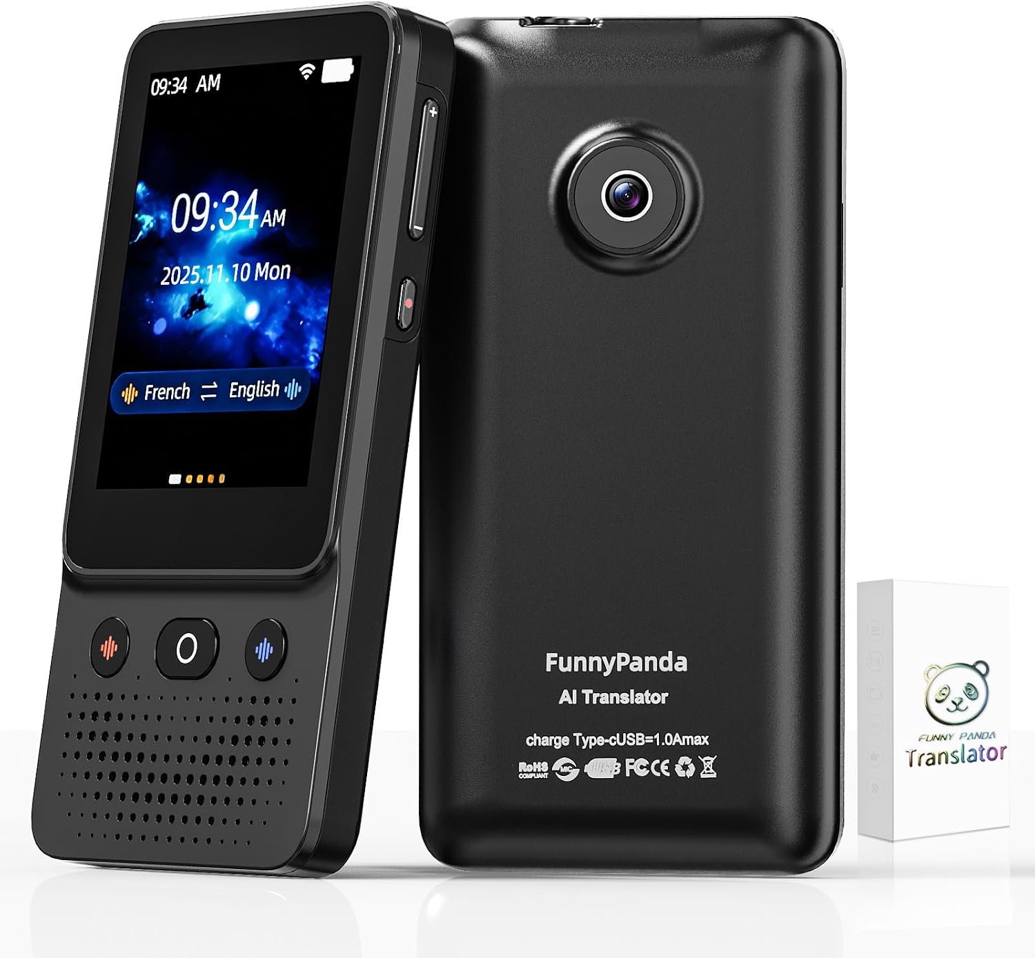 Funny Panda Voice Ai Translator Device T21 Wi-Fi Available, Two-Way 138 Languages 2026