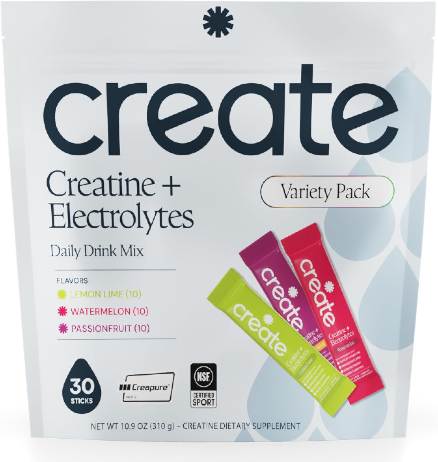 CREATE Creatine and Electrolytes - Variety Pack - 30 Sticks