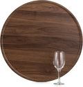 Hanobe Large Ottoman Serving Tray: Round Wooden Trays 18" Contemporary Decorative Coffee Table Tray Circle Big Platter Modern Home Decor for Living Room