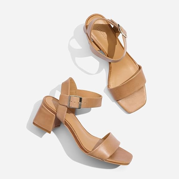 NISOLO | Women's Stella Go-to Block Heel Sandal in Almond | US 6