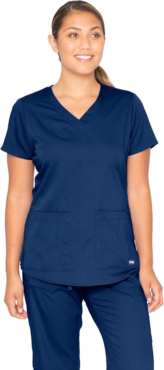 BARCO Grey's Anatomy Scrubs - Aubrey Scrub Top for Women, V-Neck, Shirring Back Super-Soft Women's Scrub Top Small