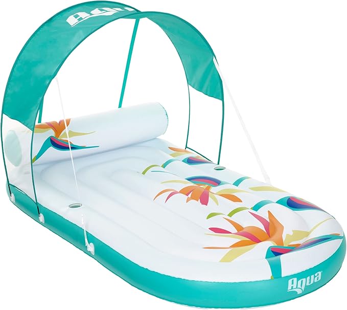 AQUA Oversized Paradise Pool Float Lounge with Adjustable UPF50 CanopyAQUA Oversized Paradise Pool Float Lounge with Adjustable UPF50 Canopy Single