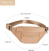 Fanny Belt Bag Waist Pack Crossbody Bags Bum Bag for Running Hiking Travel Workout Adjustable Strap for Women-brown