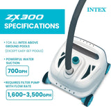 INTEX Deluxe Pressure-Side Above Ground Automatic Pool Cleaner Vacuum - for Bigger Pools – Cleans Pool Floors and Walls – Removes Debris – Removable Filter Tray – 21ft Tangle Free Hose