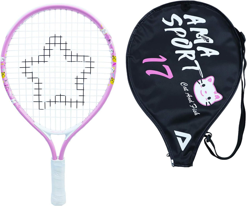 AMA SPORT Kids Tennis Racket for Junior Toddlers Starter Kit 17"with 420D Nylon Shoulder Strap Bag