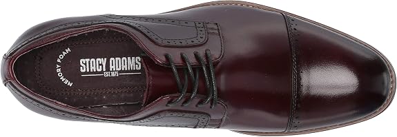 STACY ADAMS Men's Dickinson Cap-Toe Lace-up Oxford - Burgundy - Size 10M