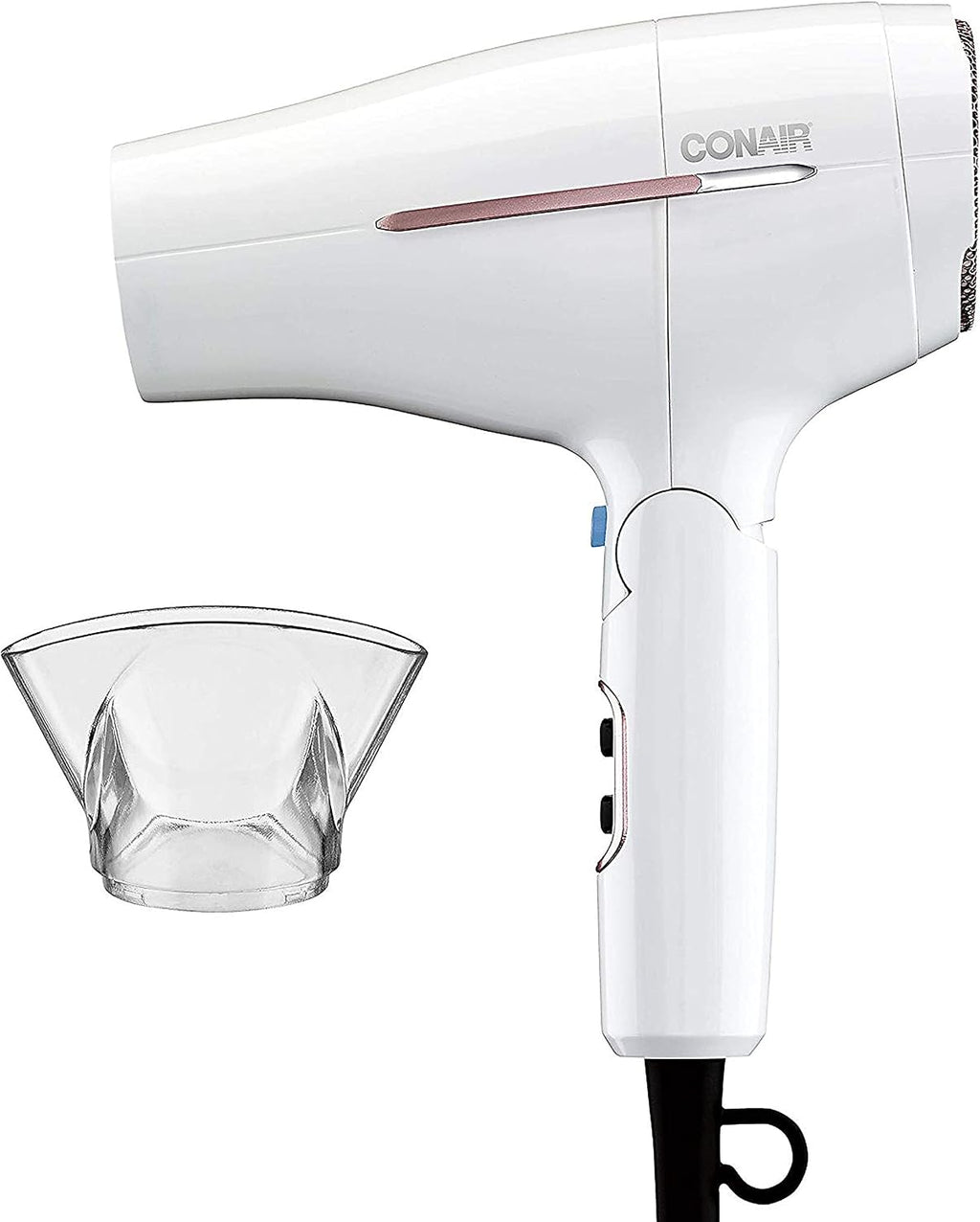 Conair Travel Hair Dryer, Double-Ceramic Design, Foldable Handle - White