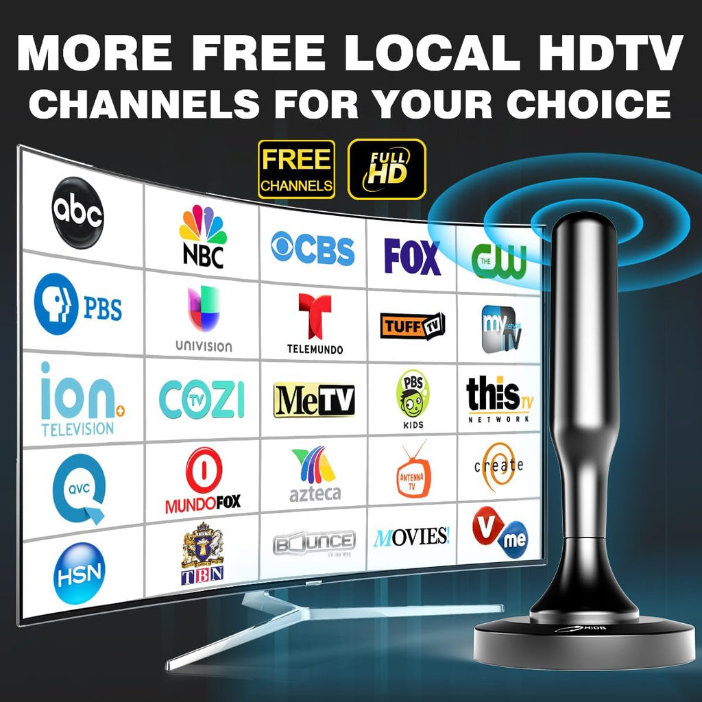 HiDB Digital HDTV Antenna 360° Reception Strong Magnetic Base