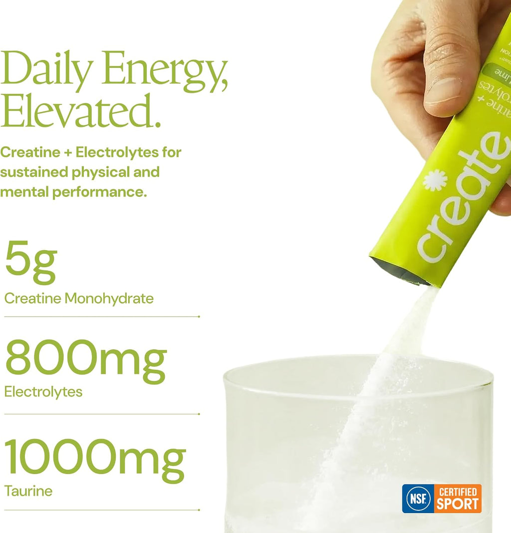 CREATE Creatine and Electrolytes - Lemon Lime - 30 Sticks