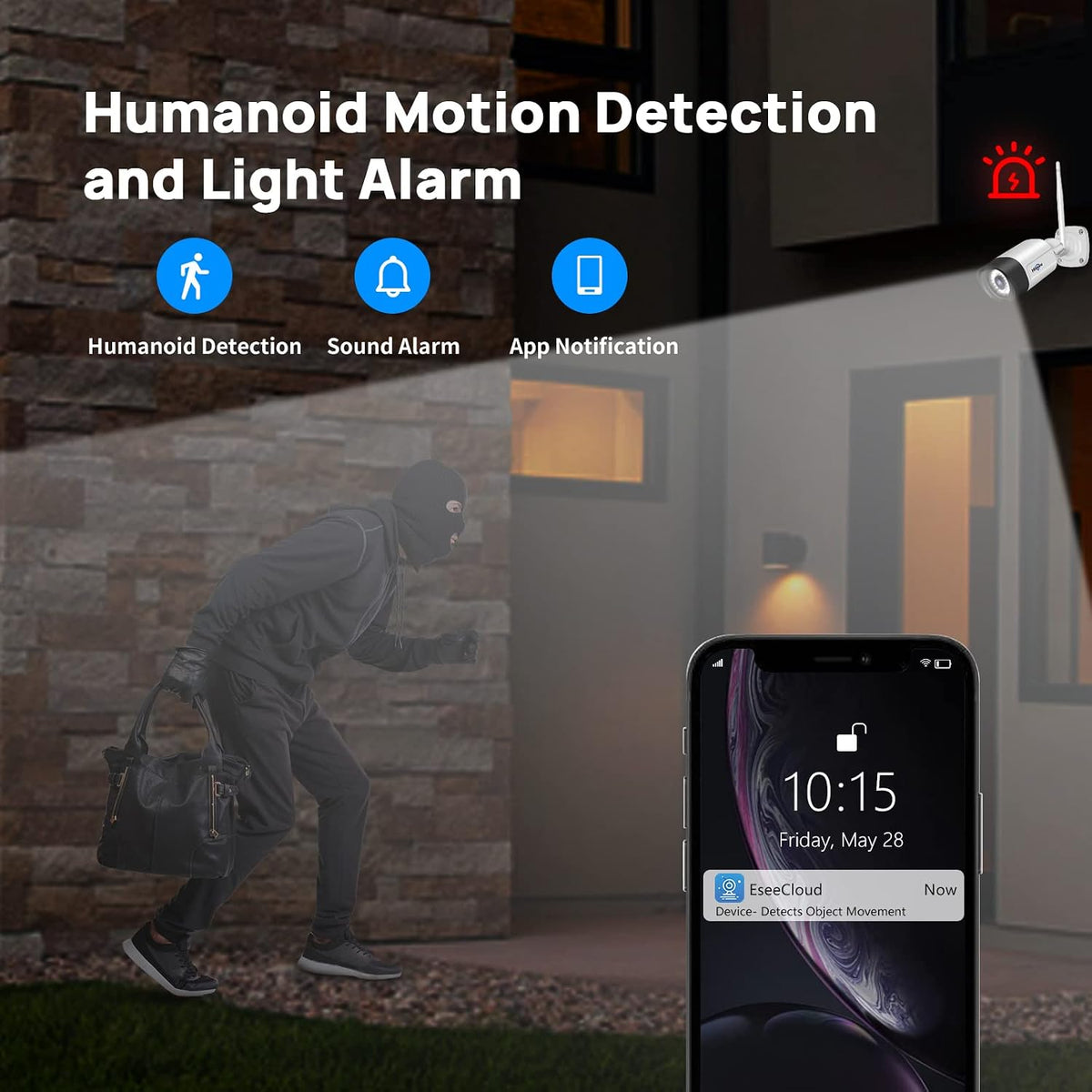 Hiseeu Wireless Security Camera, 5MP WiFi Security Camera System, 500GB HDD