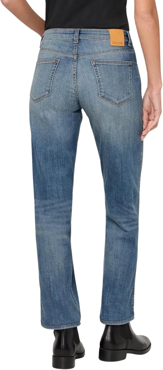 DUER Women's Performance Denim Mid Rise Straight Jean  28W x 28L