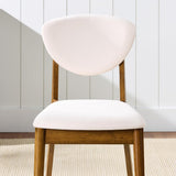 Best Choice Products - 2-Piece Mid-Century Modern Wood & Upholstered Dining Chair Set - Walnut/Cream