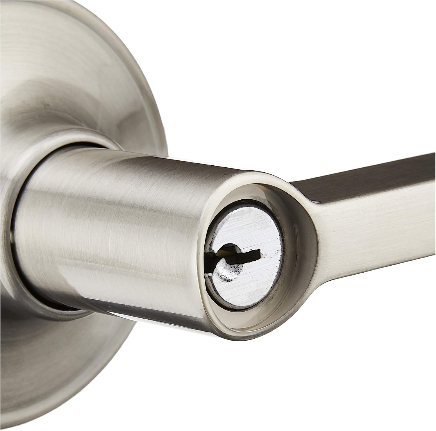 J-Series by Schlage Solstice Door Lever with Standard Trim - Keyed Entry Lock - Satin Nickel (J54 SOL 619)