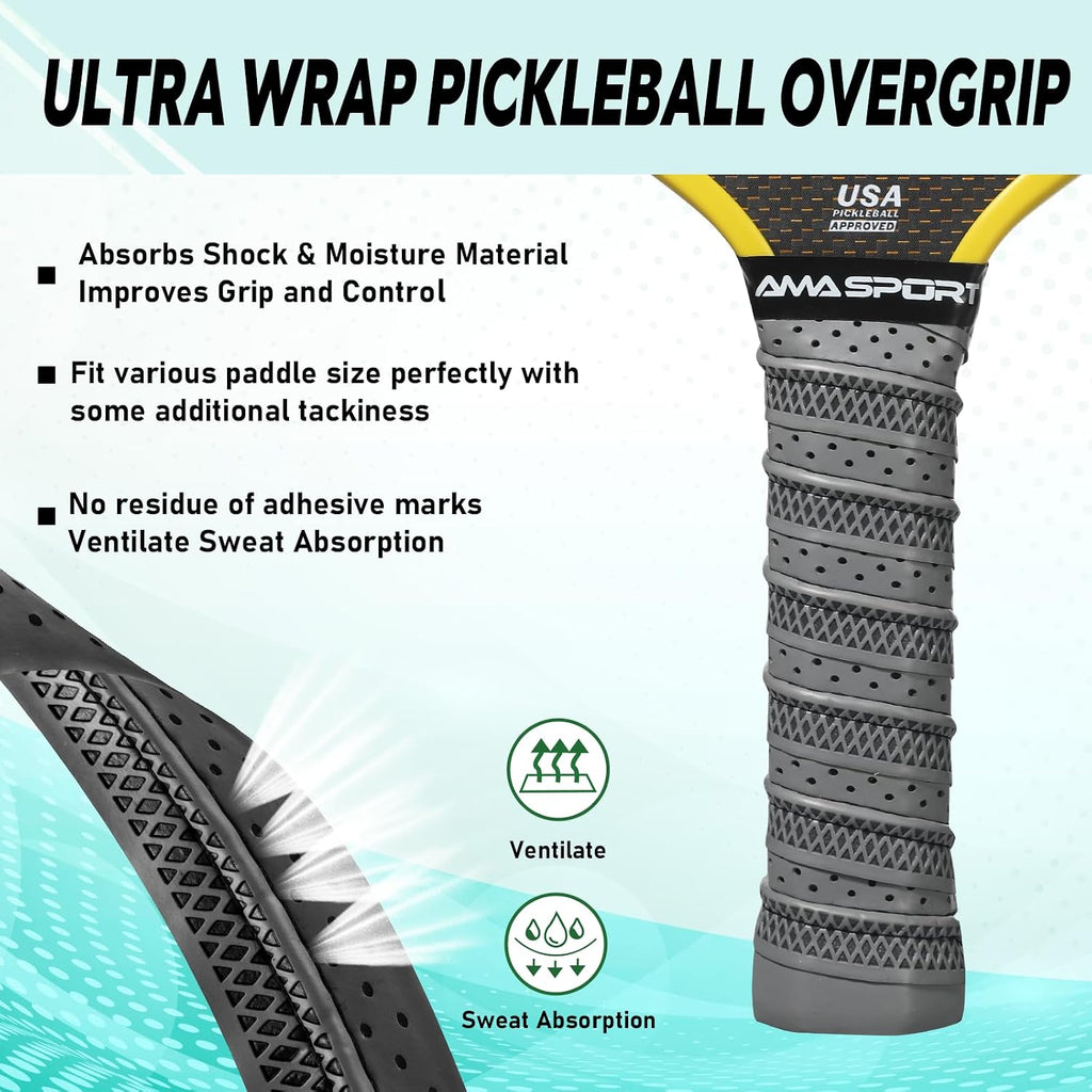 AMA SPORT Pickleball Paddle Grip Tape 2 Pack Pickleball Overgrip Replacement Grip Wrap