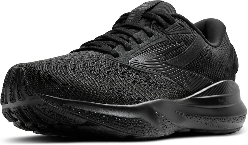 Brooks Women’s Adrenaline GTS 24 Supportive Running Shoe - Black/Black/Ebony - 10 Medium