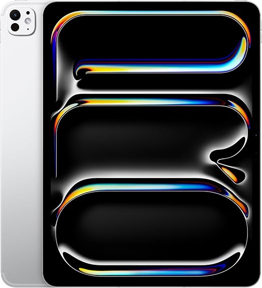 Apple iPad Pro 13-Inch (M4): Built for Apple Intelligence, Ultra Retina XDR Display, 256GB, 12MP Front/Back Camera, LiDAR Scanner, Wi-Fi 6E + 5G Cellular, Face ID, All-Day Battery Life — Silver