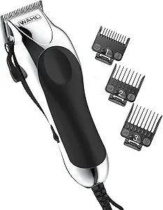 Wahl USA Chrome Pro Corded Clipper Complete Haircutting Kit for Men – Powerful Total Hair Clipping, Beard Trimming, & Grooming - Model 3024635