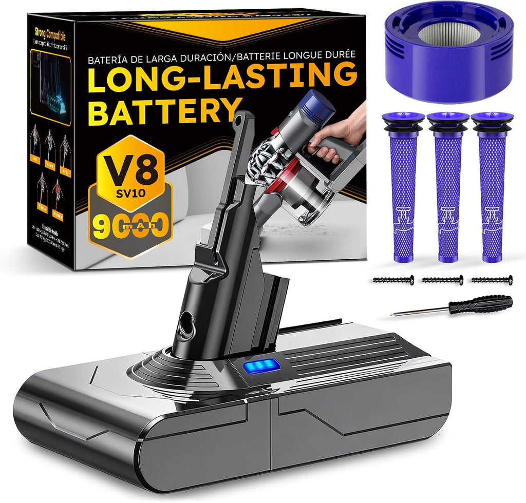 Cellpow Upgraded Battery Replacement Compatible with Dyson V8/SV10 (21.6V, 9000mAh)