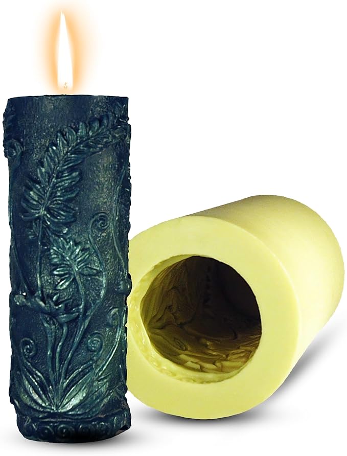 Mann Lake Rustic Fern Cylinder Candle Mold