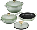Non-Stick Pot & Pan Cookware Set, Cast Iron Skillet, Pan, Press, Dutch Oven