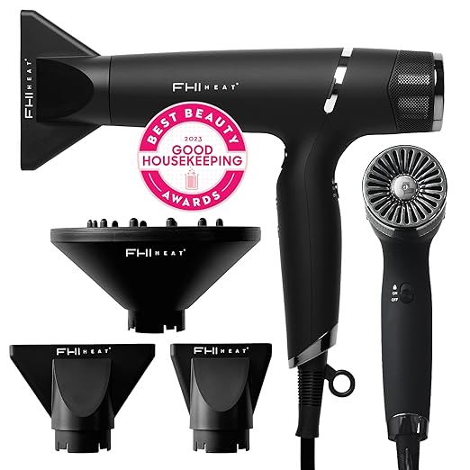 FHI Heat Innovator Pro Power Speed Professional Hair Dryer with Diffuser - Advanced Ionic Technology, Quick-Dry Blow Dryer, Cool Shot Button, Quiet Operation, Lightweight, for All Hair Types