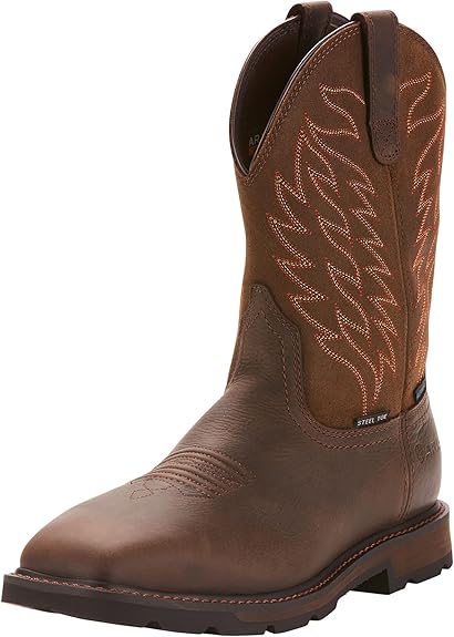 ARIAT Men's Groundbreaker Wide Square Toe Waterproof Steel Toe Work Boot Size 11.5