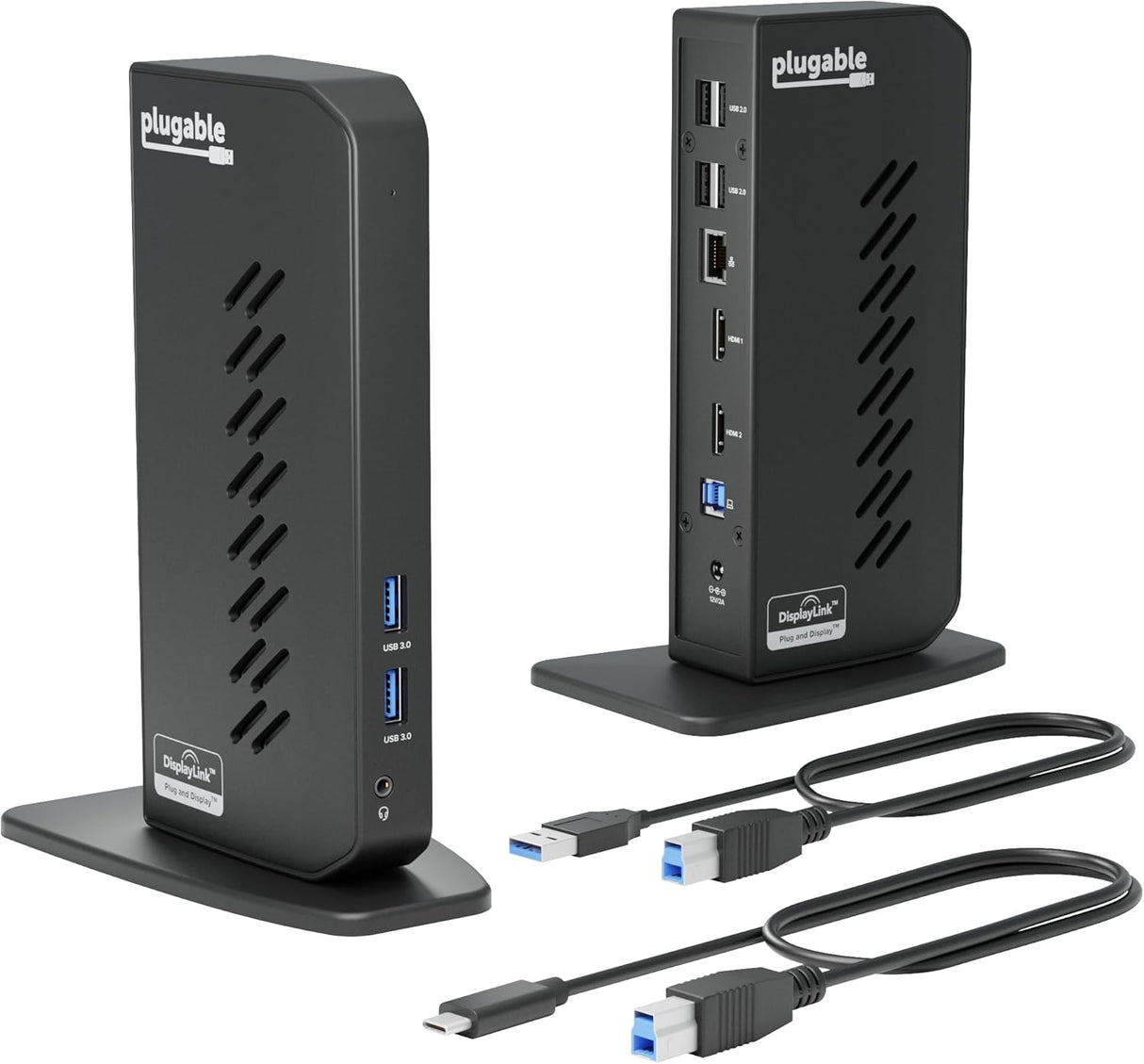 Plugable USB 3.0 and USB-C Universal Laptop Docking Station with 2 HDMI Ports