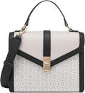 Guess Women Grey Printed Elonzo Top Handle Satchel Bag