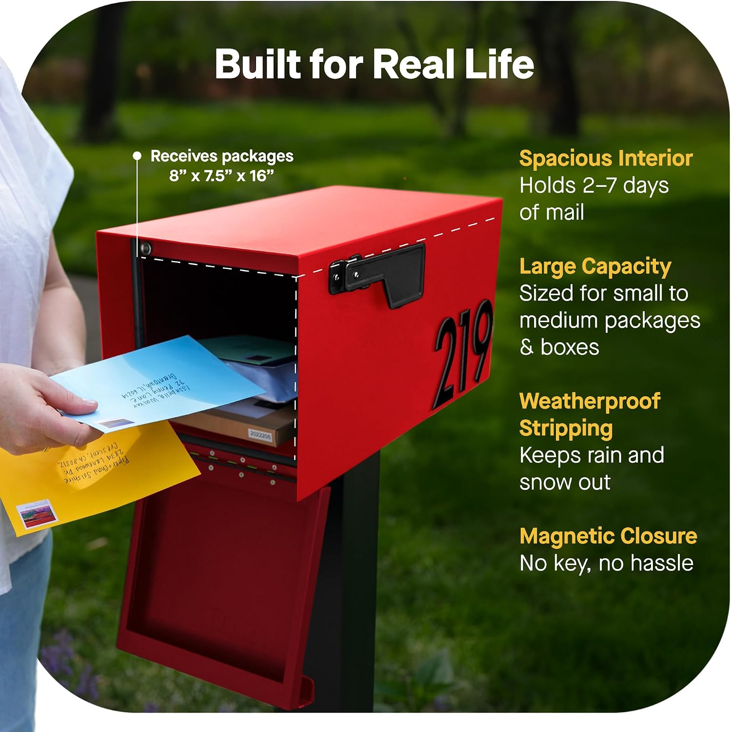 Adoorn Post Mount Outdoor Mailboxes - Large