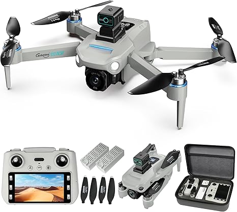 Drone with 4K UHD Camera for Adults,S159 Pro GPS Drone Brushless Motor,Upgraded 4.5" Screen, Smart FPV Foldable Quadcopter for Beginners, Auto Return, Follow Me, Waypoints, 60 Mins Flight Time,Gift, with Obstacle Avoidance