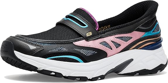 Skechers Women's Stamina Sport-Chrome Muse Hands-Free Slip-Ins, Black/Multi, Size 8.5