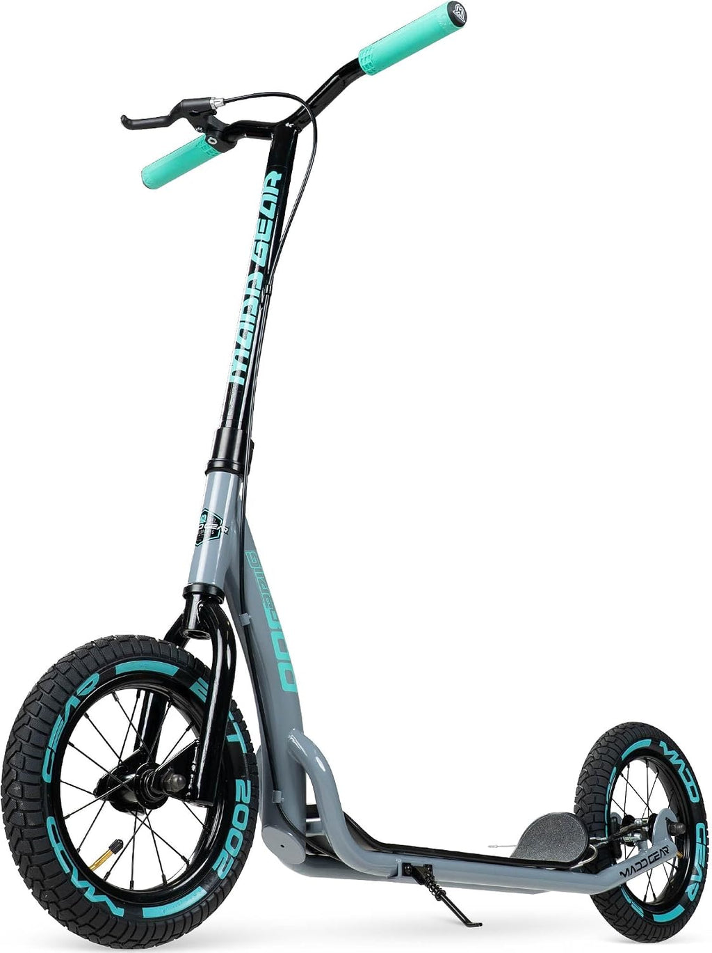 Madd Gear Large Kick Scooter for Adults, Teens, & Kids 8-12 - Grey/Teal