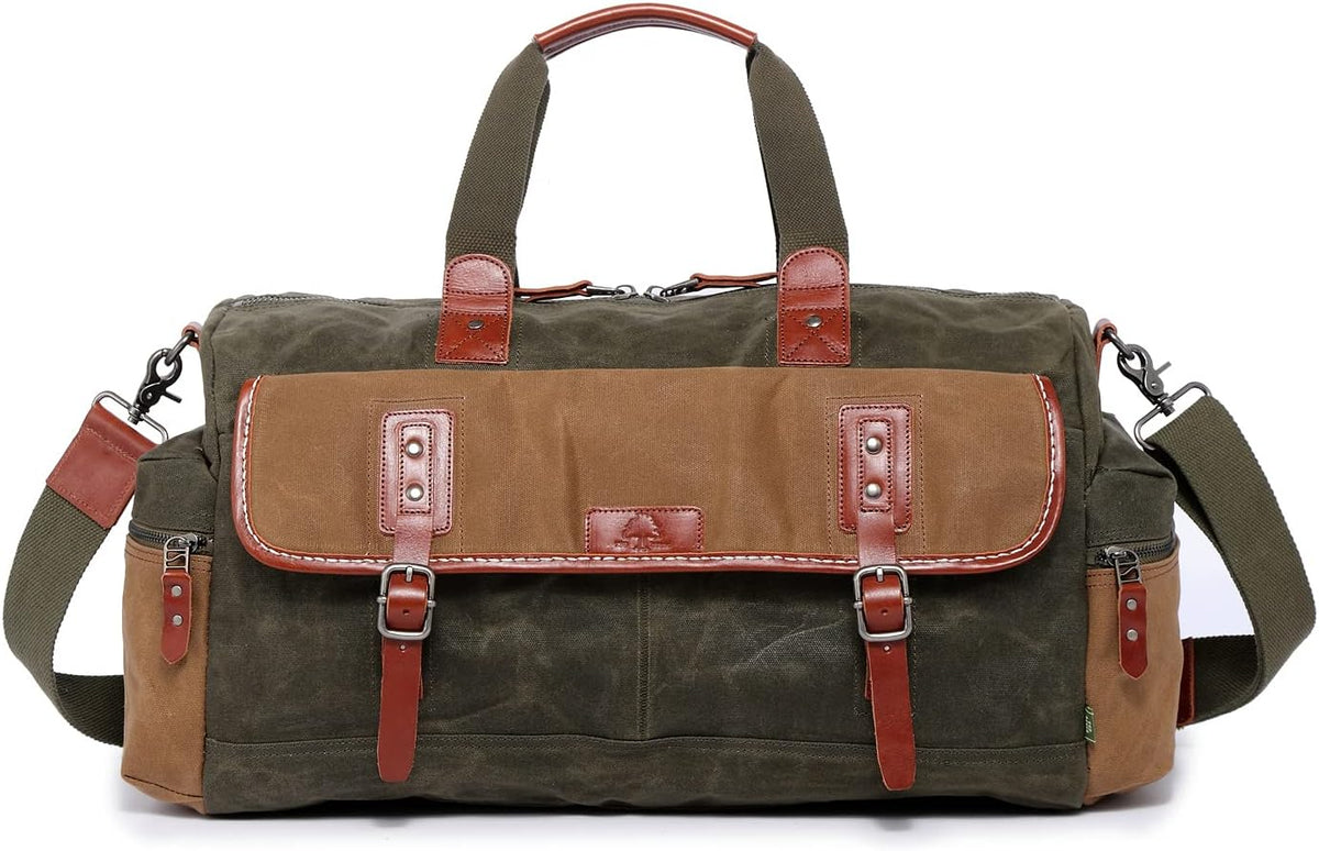 TSD Brand Stone Creek Waxed Canvas Duffel Bag