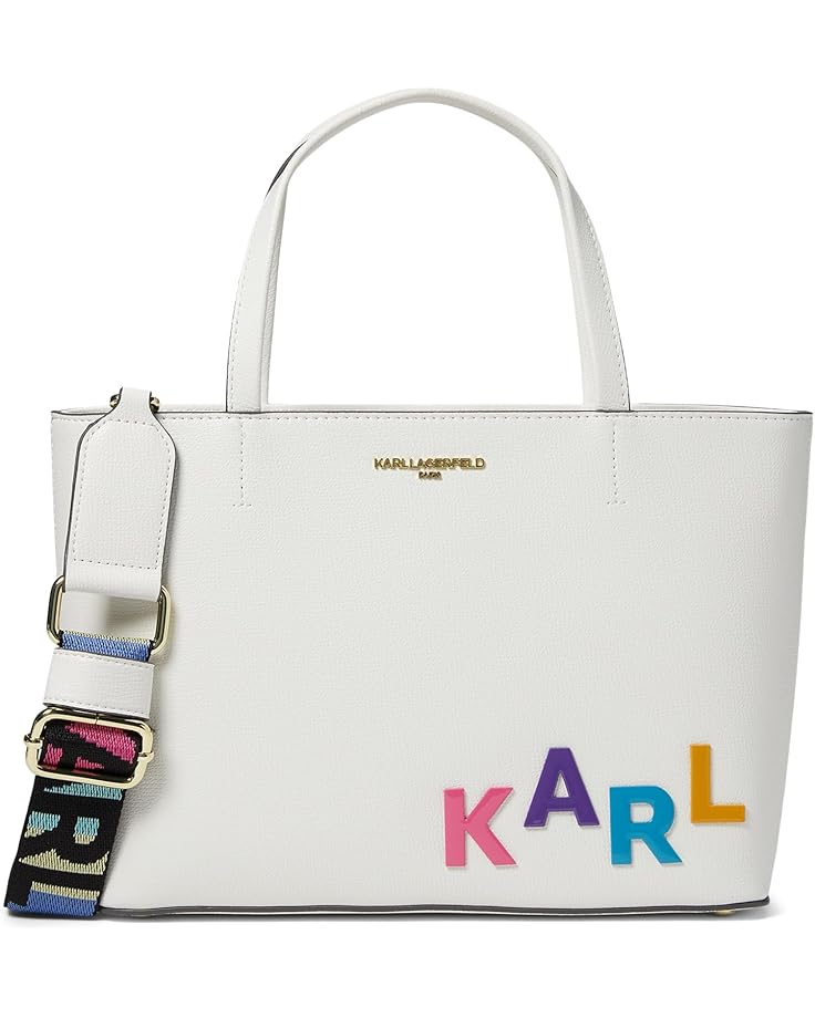 Karl Lagerfeld Paris Maybelle Satchel, White-NEW