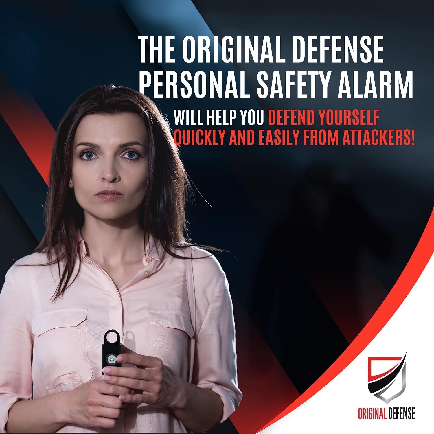 Original Defense® Siren Self-Defense Alarm - 130 dB Keychain Alarm with LED Strobe Light