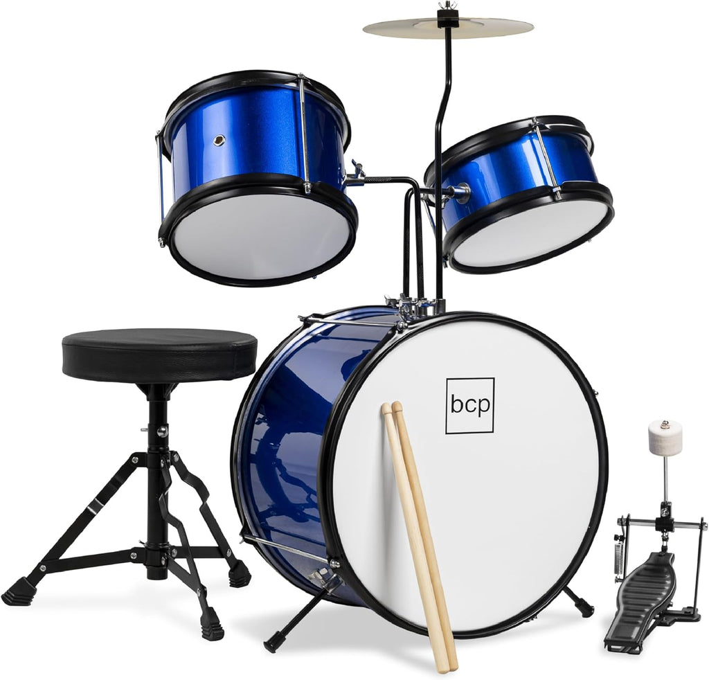Best Choice Products 3-Piece Beginner Drum Set for Kids     BLUE