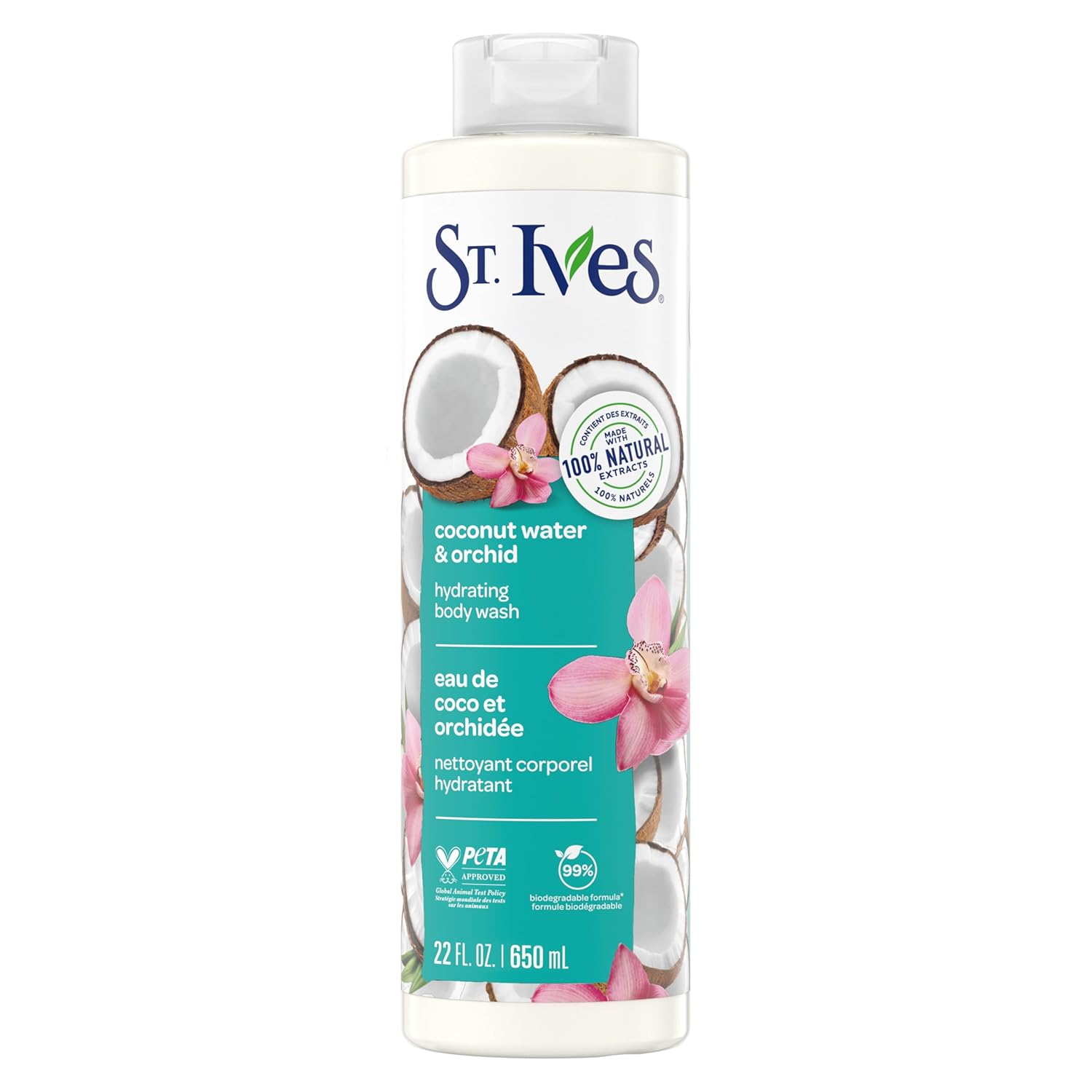 St. Ives Coconut Water & Orchid Hydrating Body Wash 100% Natural Extracts - 22 oz.