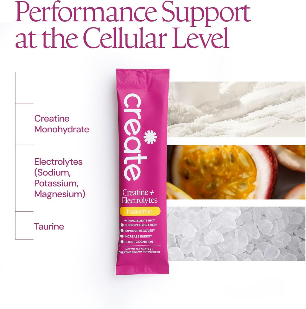 CREATE Creatine and Electrolytes - Passionfruit - 30 Sticks