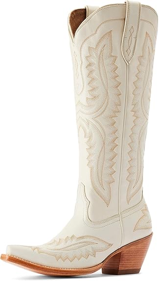 ARIAT Womens Casanova Tall Embroidered Snip Toe Zippered Casual Boots Knee High Mid Heel 2-3" - Pink Size 6
