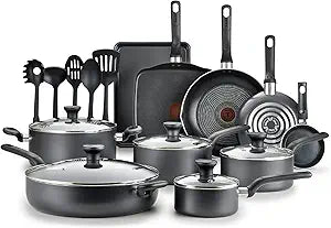 T-fal Easy Care 20-Piece Nonstick Cookware Set, Thermospot. (GREY)