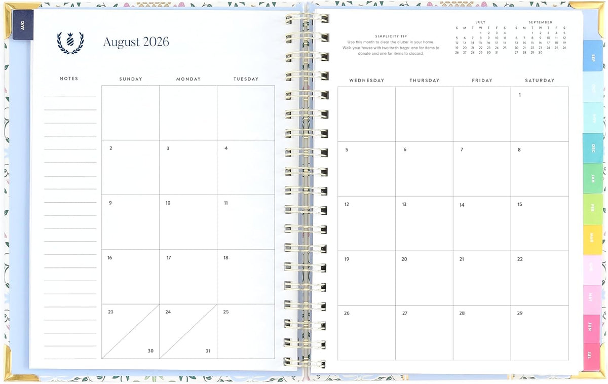 2026-2027 Spiral Daily Simplified Planner - by Emily Ley- Pineapple Charm
