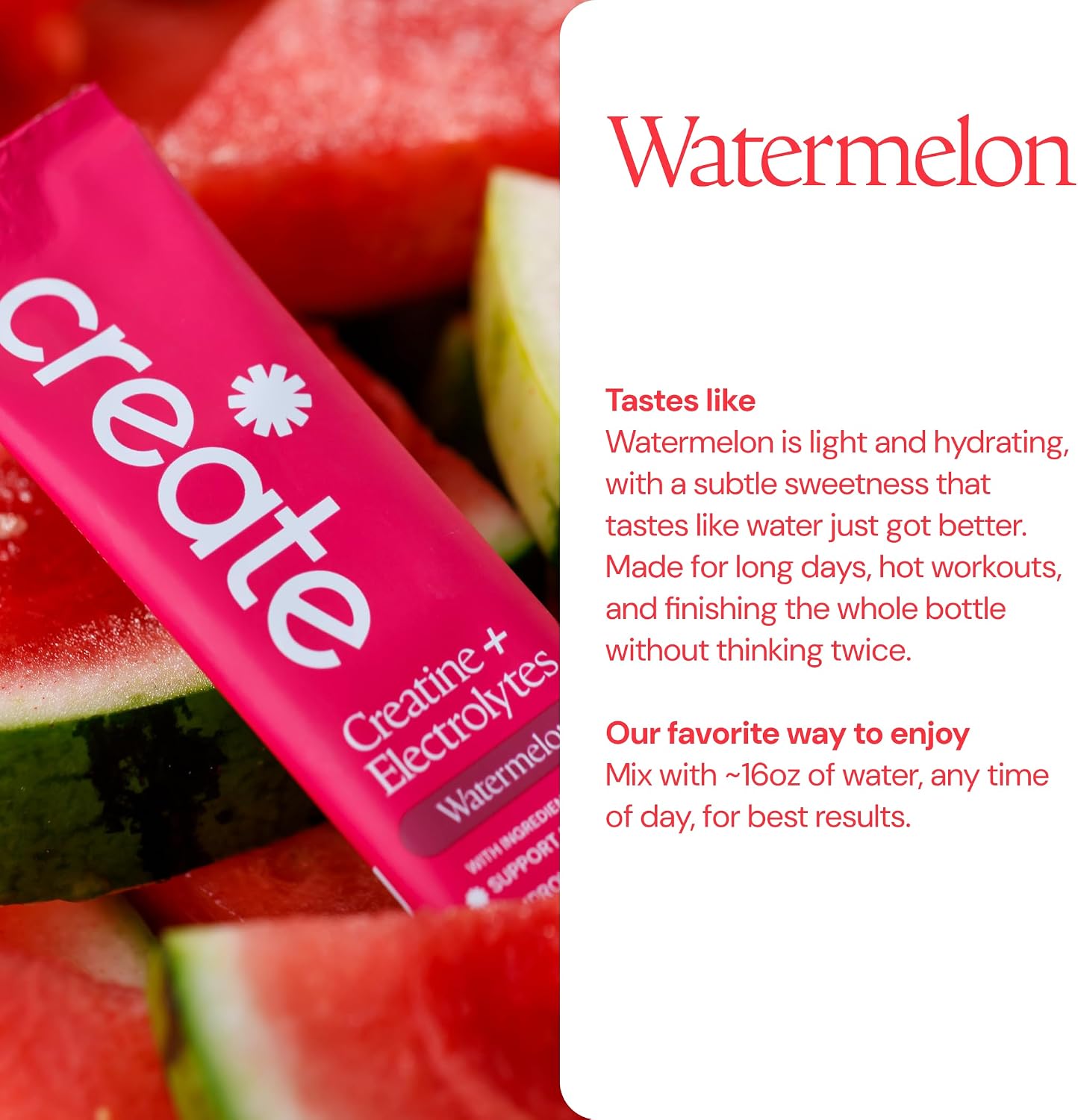 CREATE Creatine and Electrolytes - Watermelon - 30 Sticks