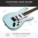 Best Choice Products - Beginner Electric Guitar Kit w/ Case, 10W Amp, Tremolo Bar - 39in - Powder Blue
