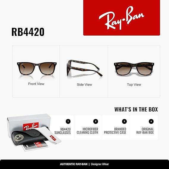 Ray-Ban RB4420 Sunglasses, Havana/Brown Gradient, 65 mm