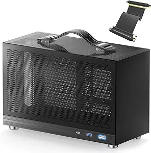 S300 - Mini-ITX PC Gaming Case - Front I/O USB 3.0 Type - C Port - SFX Power Supply 100-130mm - Cable Management System - luminum Mini-ITX Motherboard Small Portable PC Case-Black (New Open Box)