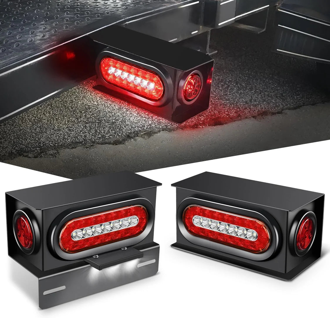 Nilight - 2 PCS Steel Trailer Light Boxes Housing Kit