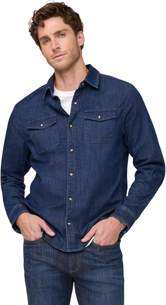 DUER Men's Performance Denim Lite Two-Pocket Shirt  XL