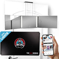 The 360 Mirror - 3 Way Mirror for Self Hair Cutting - Adjustable Trifold Barber Mirro to Cut Your Own Hair - Tri Fold Self Haircut System for Men - Three Sided Mirro for Haircuts (with LED)
