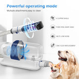 Dog Grooming Vacuum, Pet Grooming Vacuum Kit 2.3L Suction 99% Pet Hair with 5 Tools for Dog Cat for Shedding Grooming, Low Noise (Blue & White)